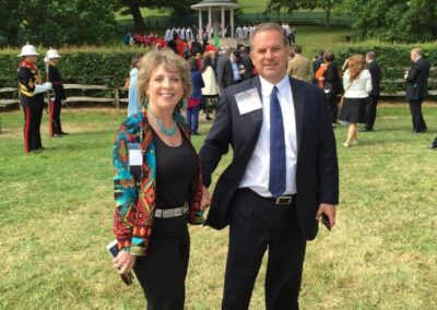 Mary Torres and husband John Chavez at the ABA Memorial in Runnymede, England